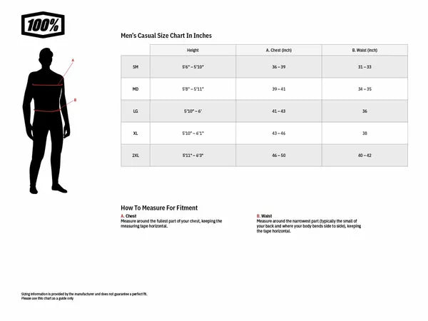 100% T Shirt Tee OFFICIAL Black Motorcycle Apperal