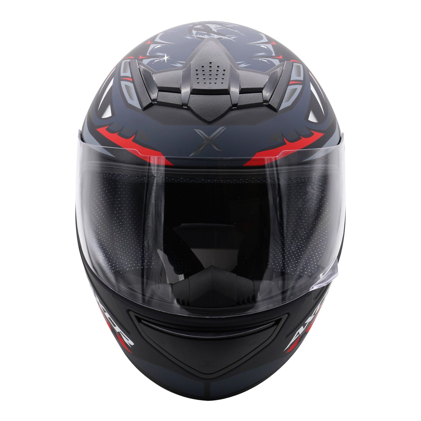 Axor Helmet Rage Full Face Motorcycle Helmet Python Black Grey Red Matt