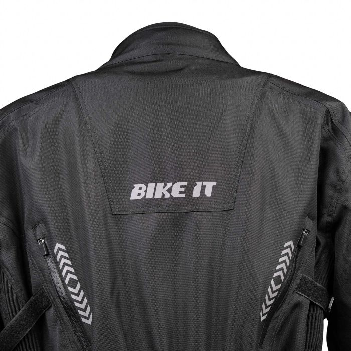 Adventure Touring Motorcycle Jacket Bike It Triple Black All-Weather Waterproof