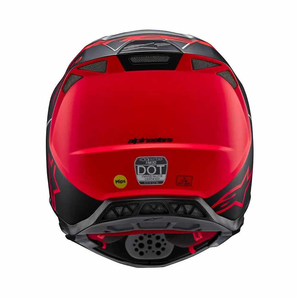 Alpinestars Supertech M10 Flood Helmet Gloss Silver Black Red Adult