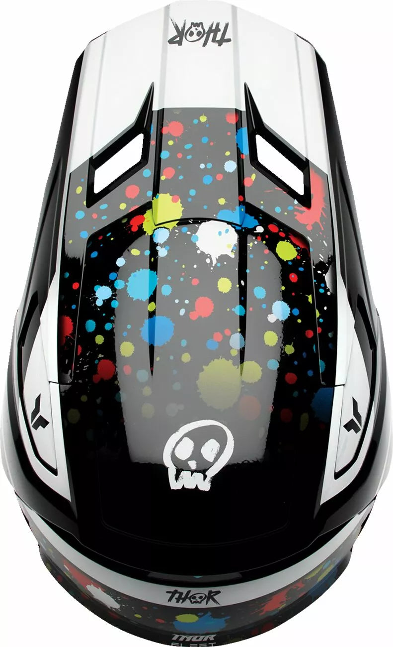 THOR Fleet Splat Helmet NEW 2025 Motocross Helmet YOUTH BLACK SPLAT
