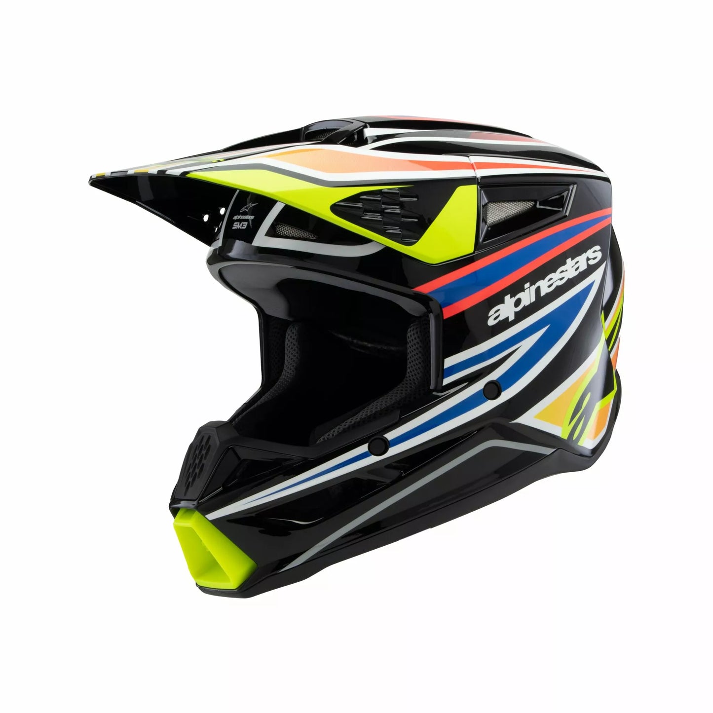 Alpinestars Supertech M3 Wurx Helmet Youth Black Blue Yellow