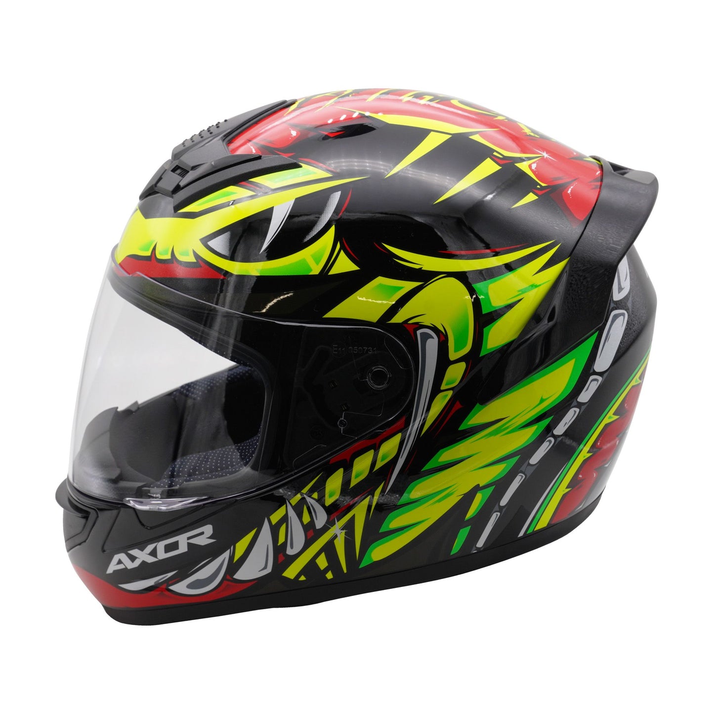 Axor Helmet Rage Full Face Motorcycle Helmet Python Red Yellow Black Gloss