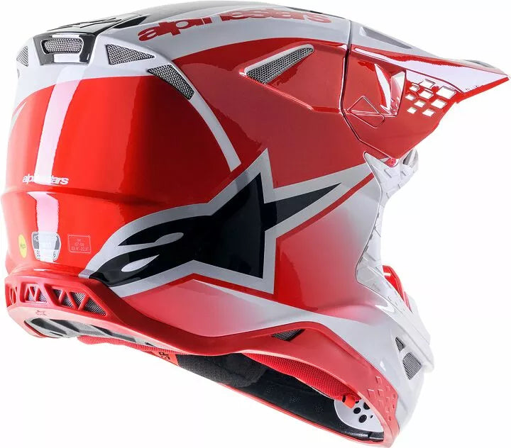 Alpinestars Supertech M10 Unite Helmet Black Gloss Red White Adult