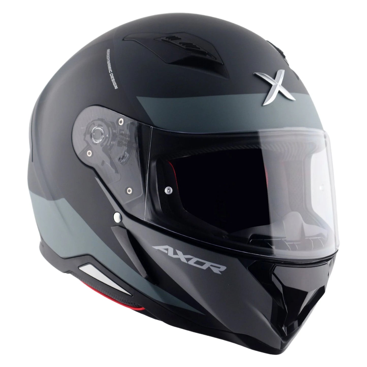 Axor Hunter SH890 Full Face Motorcycle Helmet Black Grey Matt FREE Smoked Visor