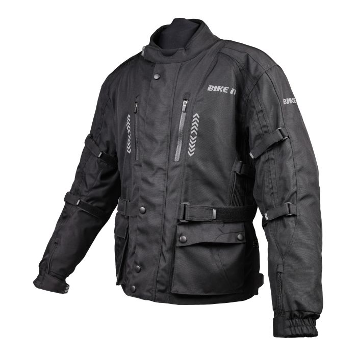 Adventure Touring Motorcycle Jacket Bike It Triple Black All-Weather Waterproof