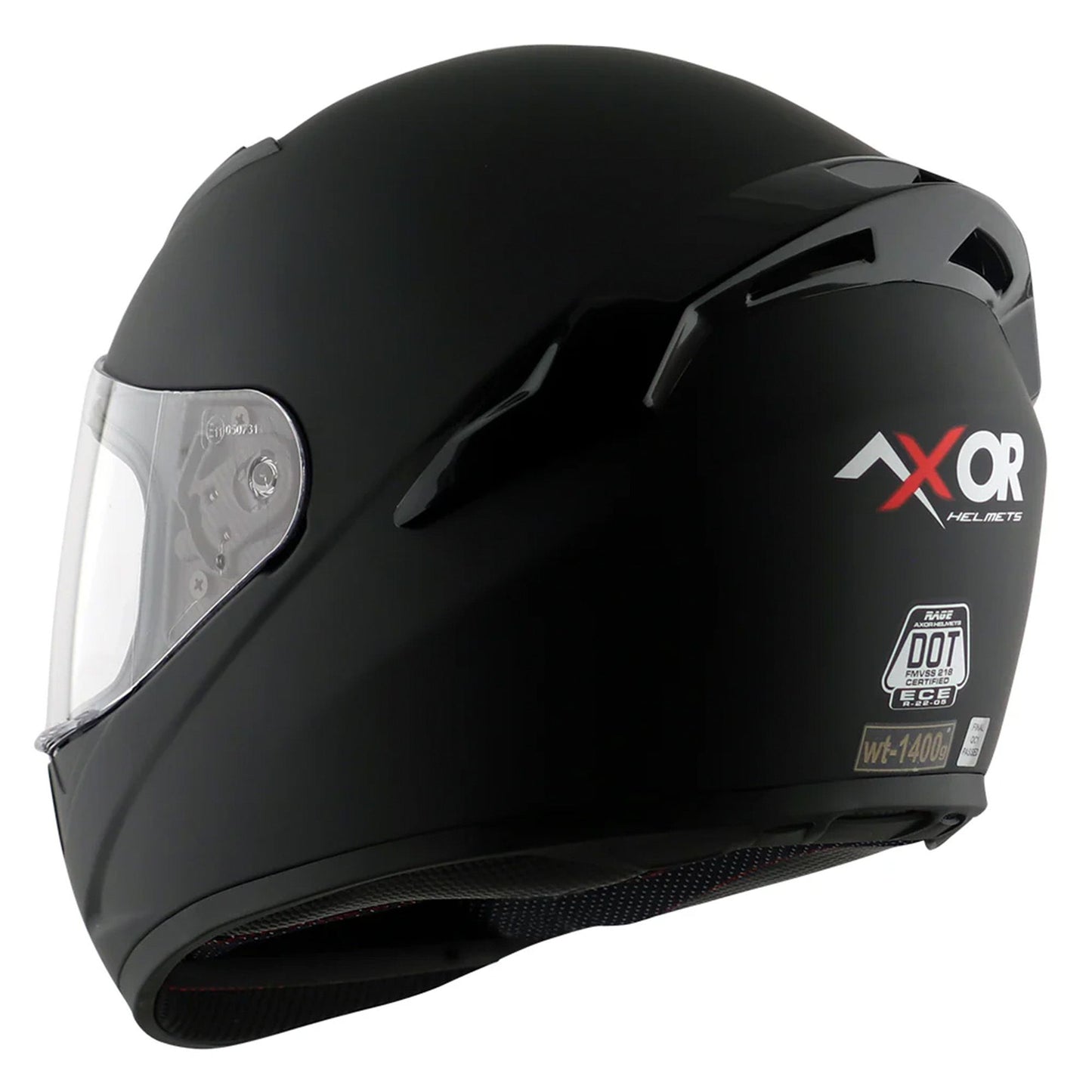 Axor Helmet Rage Full Face Motorcycle Helmet Matt Black - FREE SMOKED VISOR