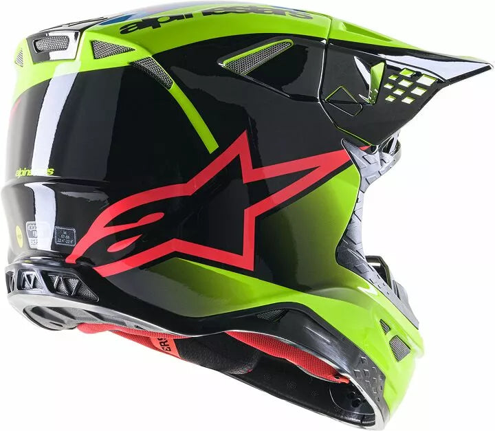 Alpinestars Supertech M10 Unite Helmet Black Gloss Yellow Adult