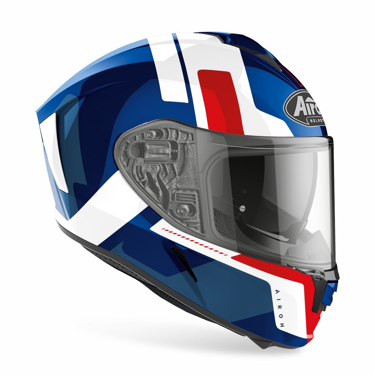 Airoh Spark Shogun Motorcycle Helmet Blue Red Gloss