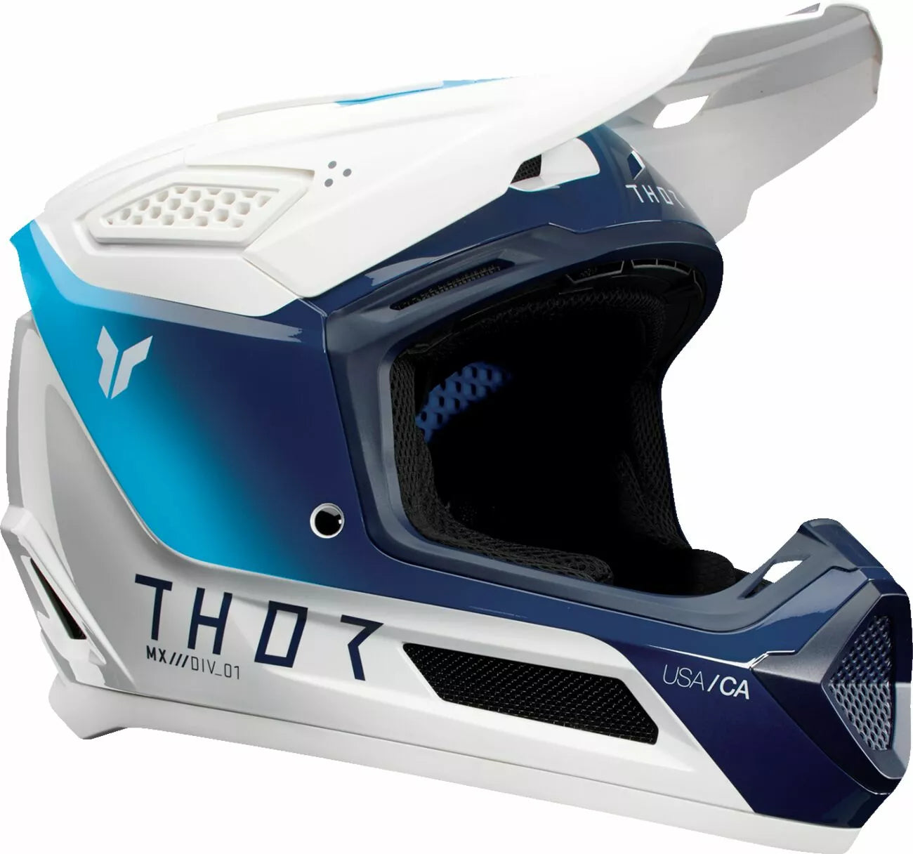 THOR Fleet Storm Helmet NEW 2025 Motocross Helmet YOUTH WHITE BLUE