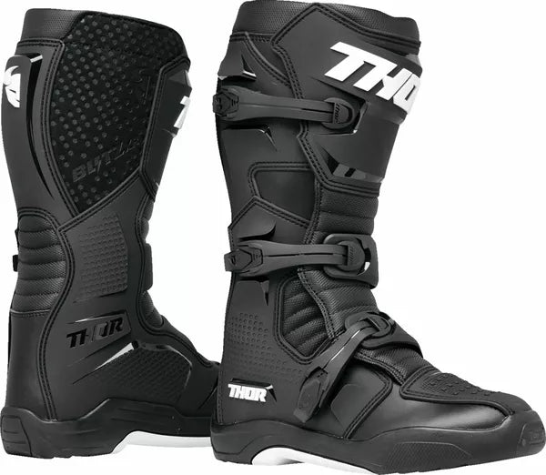 Adults Motocross Thor Blitz XR Off Road Motorbike 2024 MX Dirt Bike Boots Black