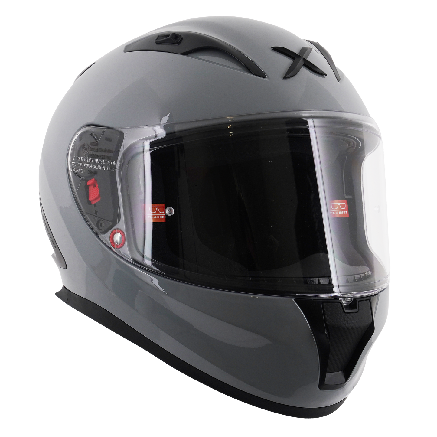 Axor Street Full Face Motorcycle Helmet Nardo Grey Gloss FREE Visor & Pinlock