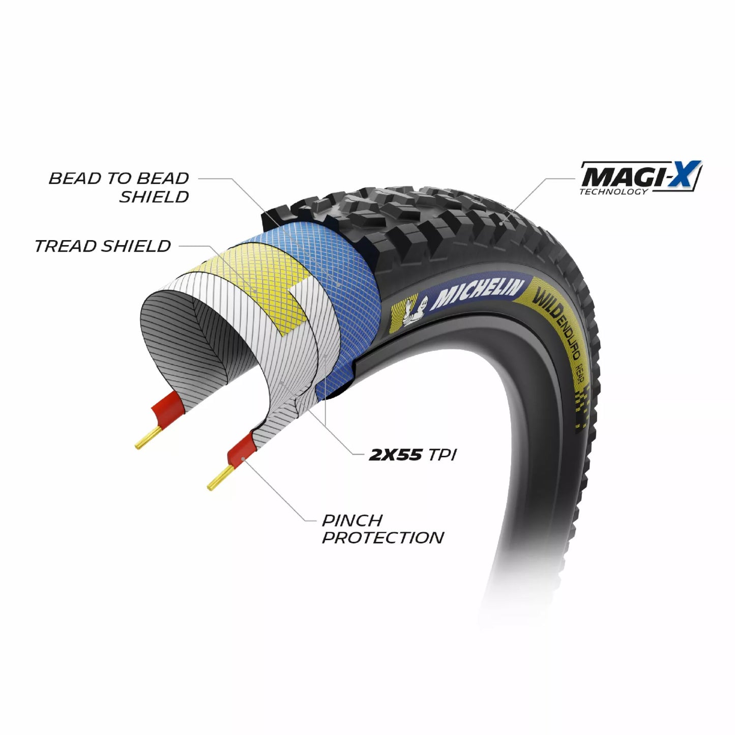 Michelin Wild Enduro Racing Hard Tyres Rear MTB EBIKE