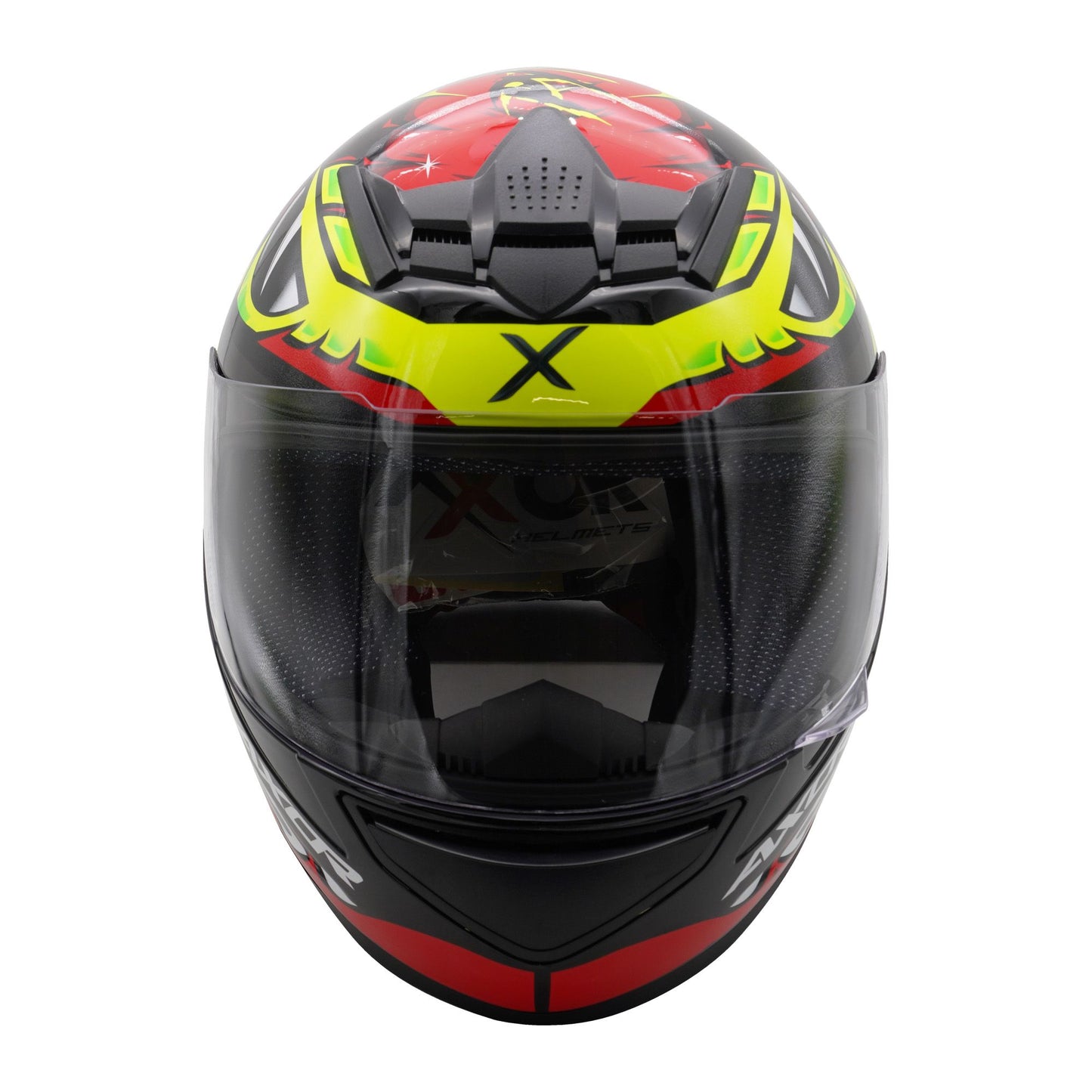 Axor Helmet Rage Full Face Motorcycle Helmet Python Red Yellow Black Gloss