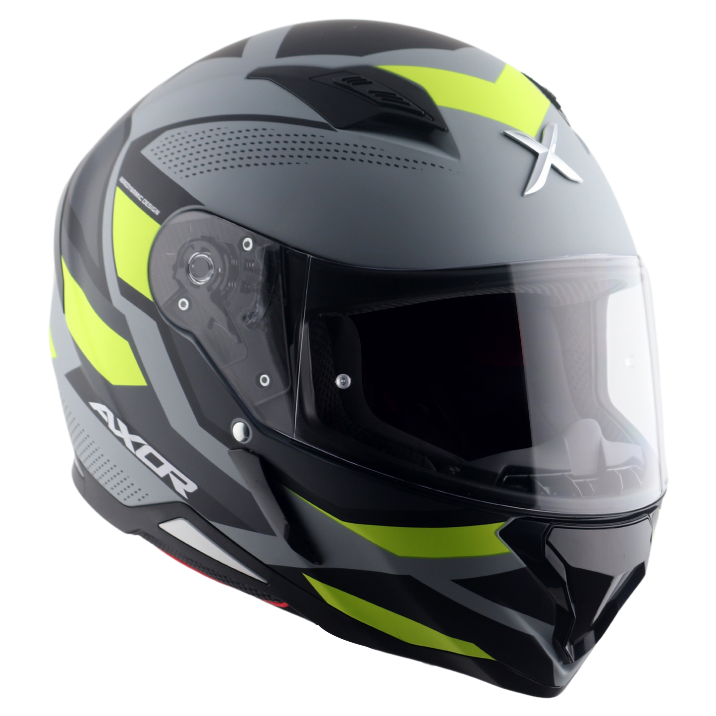 Axor Hunter SH890 Full Face Motorcycle Helmet Black Neon Yellow FREE Smoke Visor