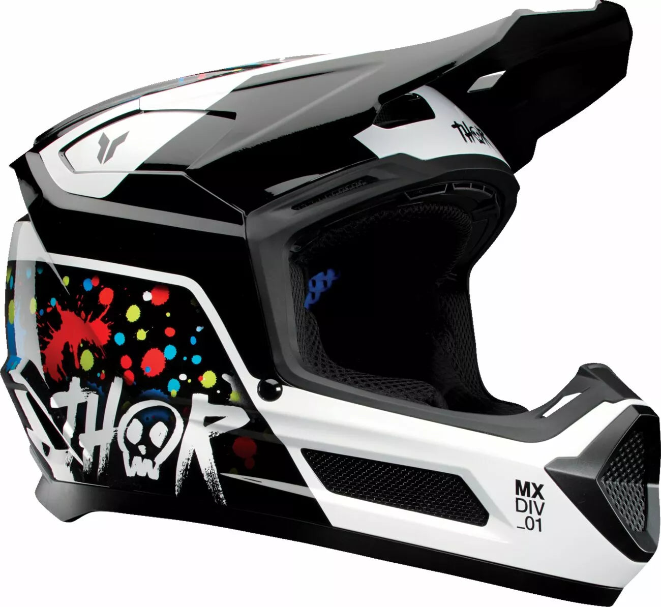 THOR Fleet Splat Helmet NEW 2025 Motocross Helmet YOUTH BLACK SPLAT