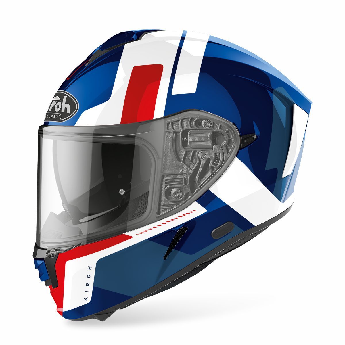 Airoh Spark Shogun Motorcycle Helmet Blue Red Gloss
