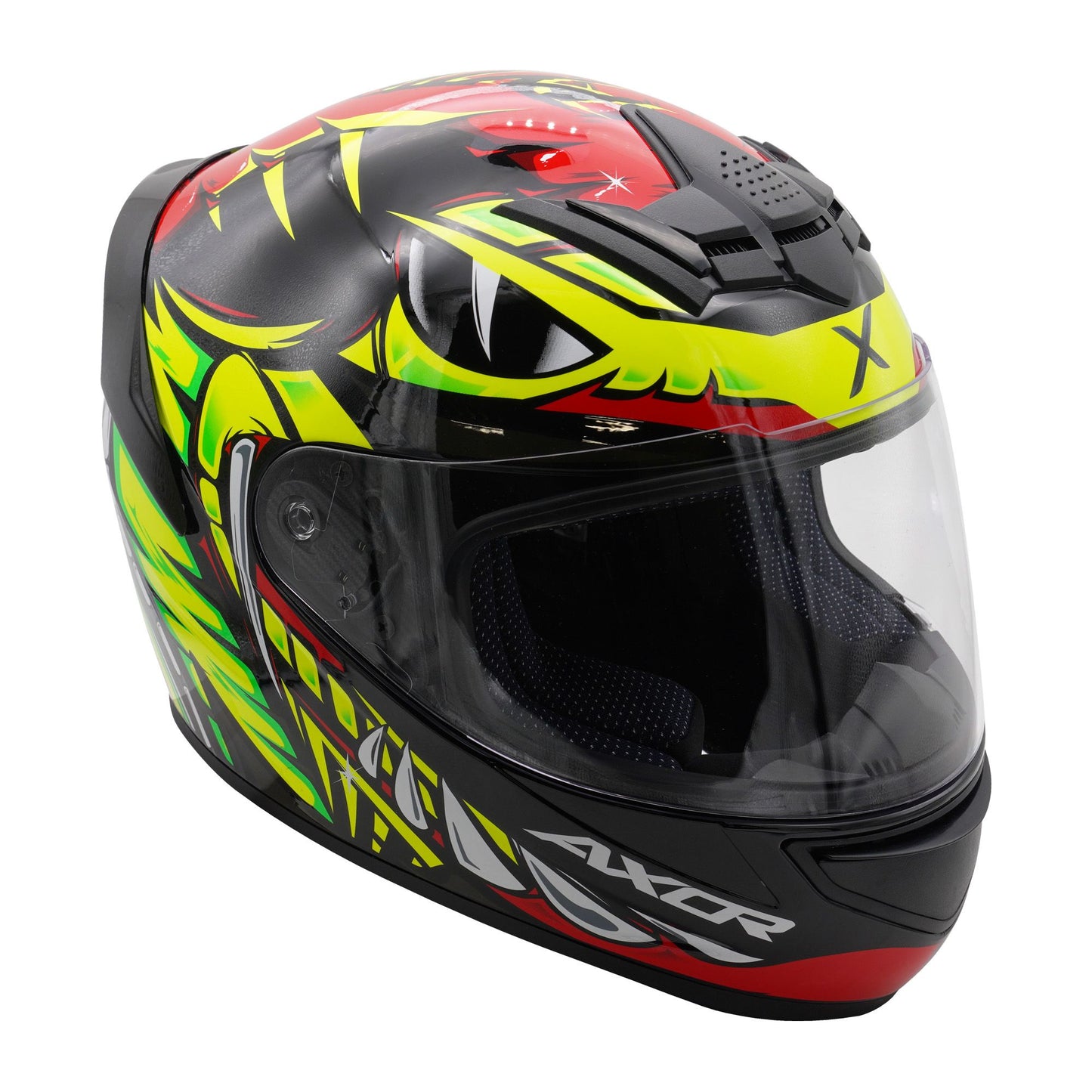 Axor Helmet Rage Full Face Motorcycle Helmet Python Red Yellow Black Gloss