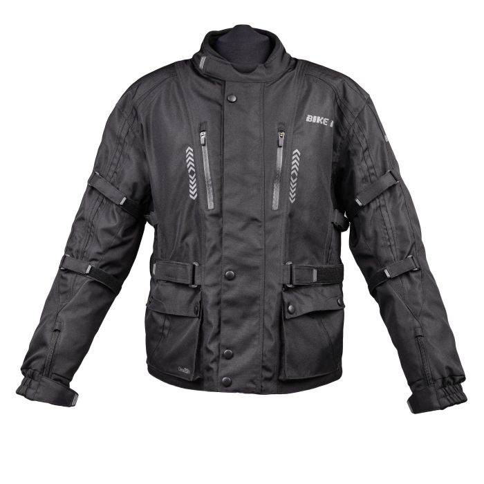 Adventure Touring Motorcycle Jacket Bike It Triple Black All-Weather Waterproof
