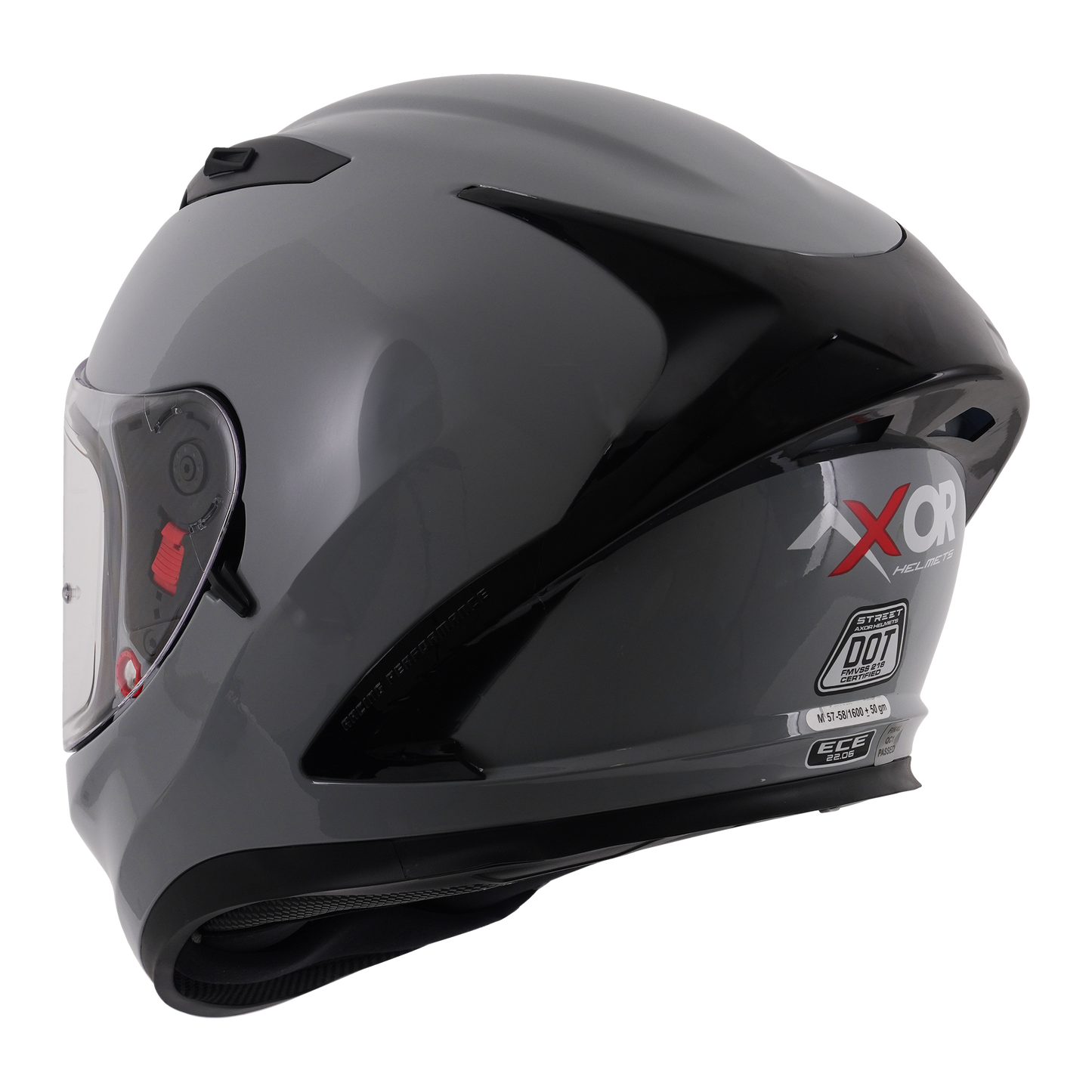 Axor Street Full Face Motorcycle Helmet Nardo Grey Gloss FREE Visor & Pinlock