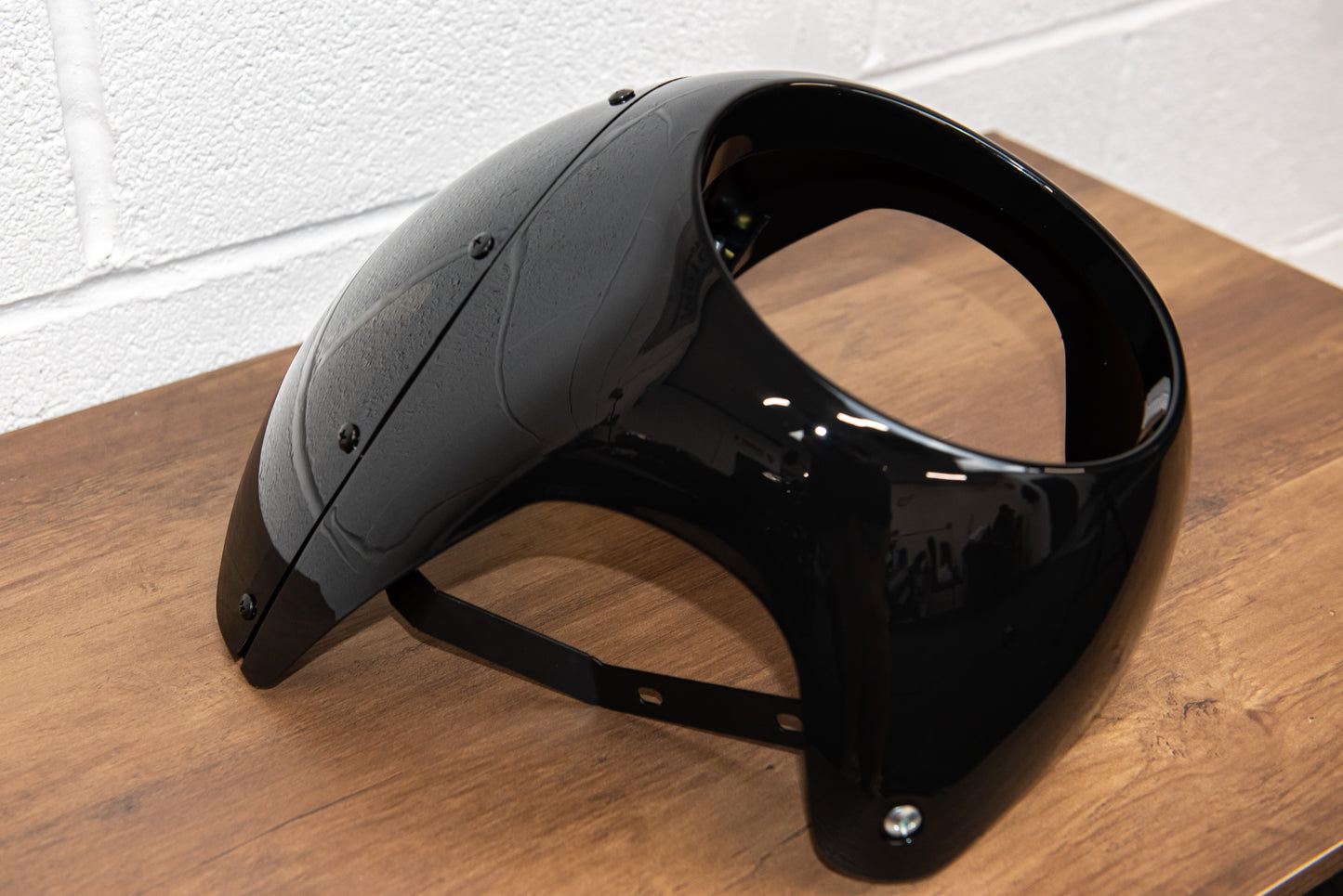 Cafe Racer Nose Cone Fairing Headlight Black Red Universal Motorcycle