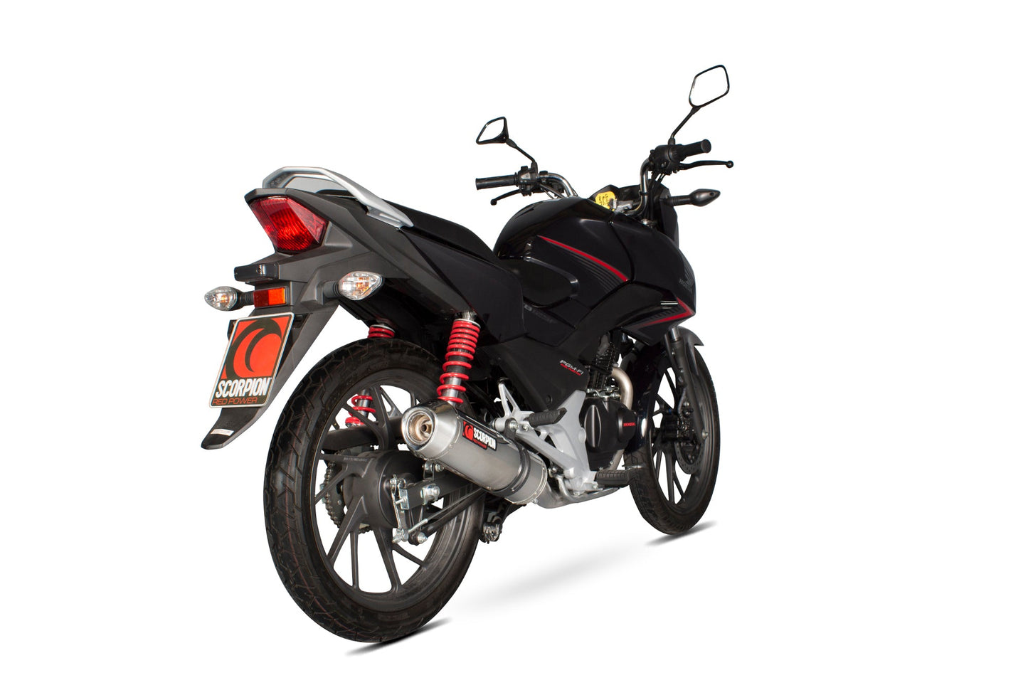 Honda CB125 F Factory Oval Full System - Polished Stainless Steel Sleeve - Scorpion Exhaust