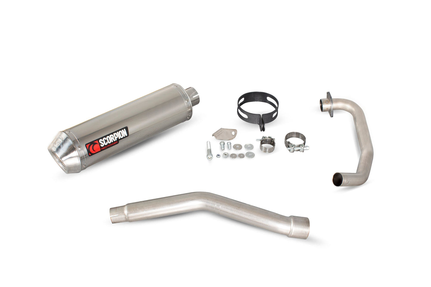 Honda CB125 F Factory Oval Full System - Polished Stainless Steel Sleeve - Scorpion Exhaust