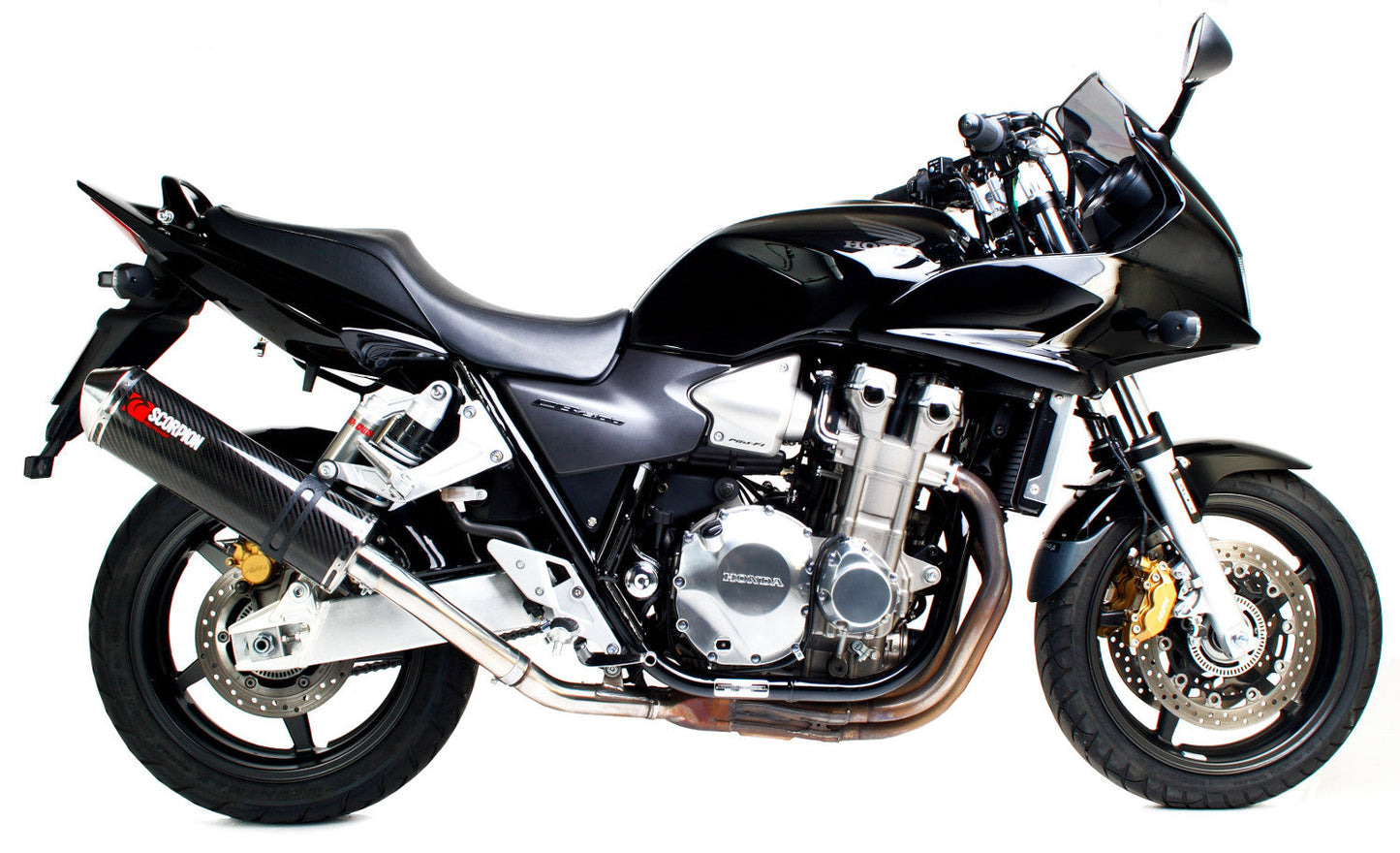 Honda CB1300 Factory Oval Slip-on - Carbon Fibre Sleeve - Scorpion Exhaust