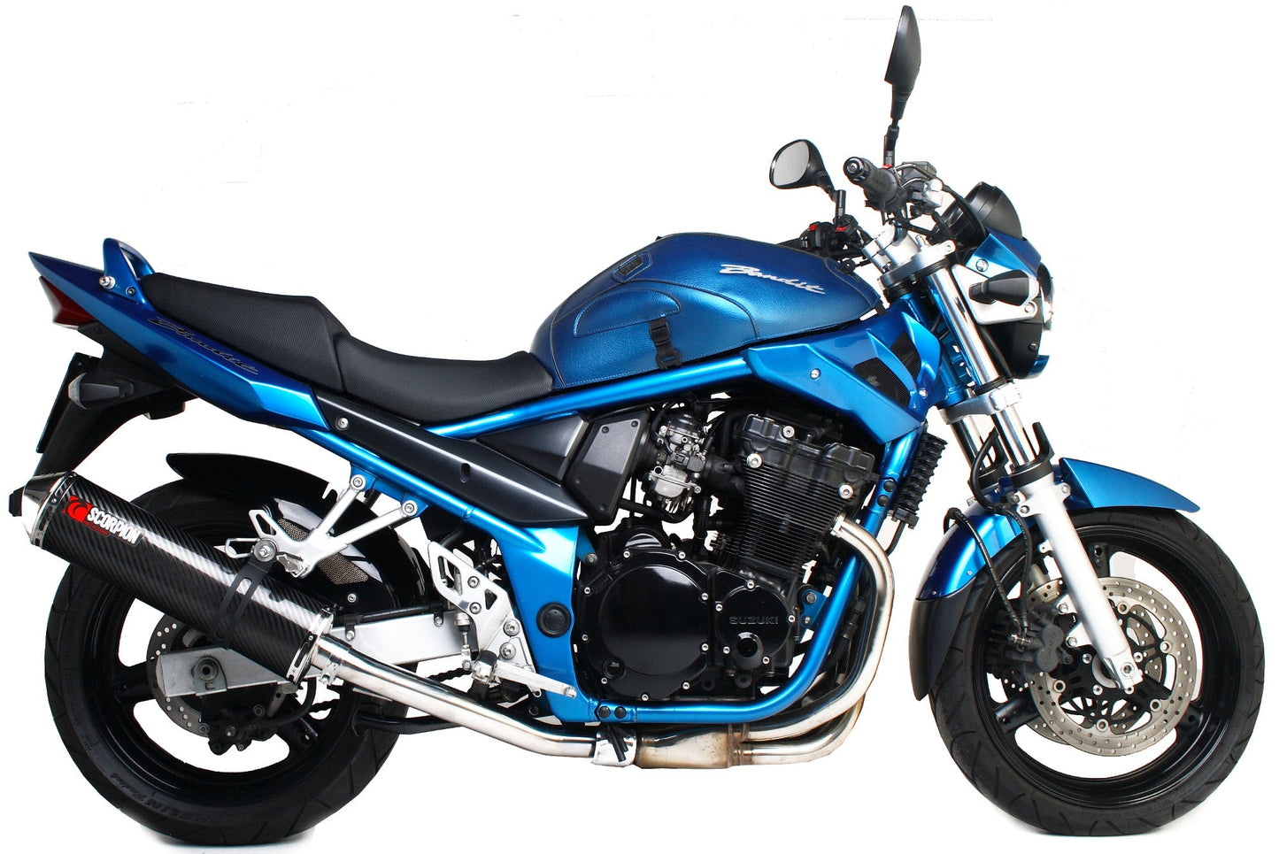 Suzuki GSF600 Bandit / GSF650 Bandit Factory Oval Slip-on - Carbon Fibre Sleeve - Scorpion Exhaust