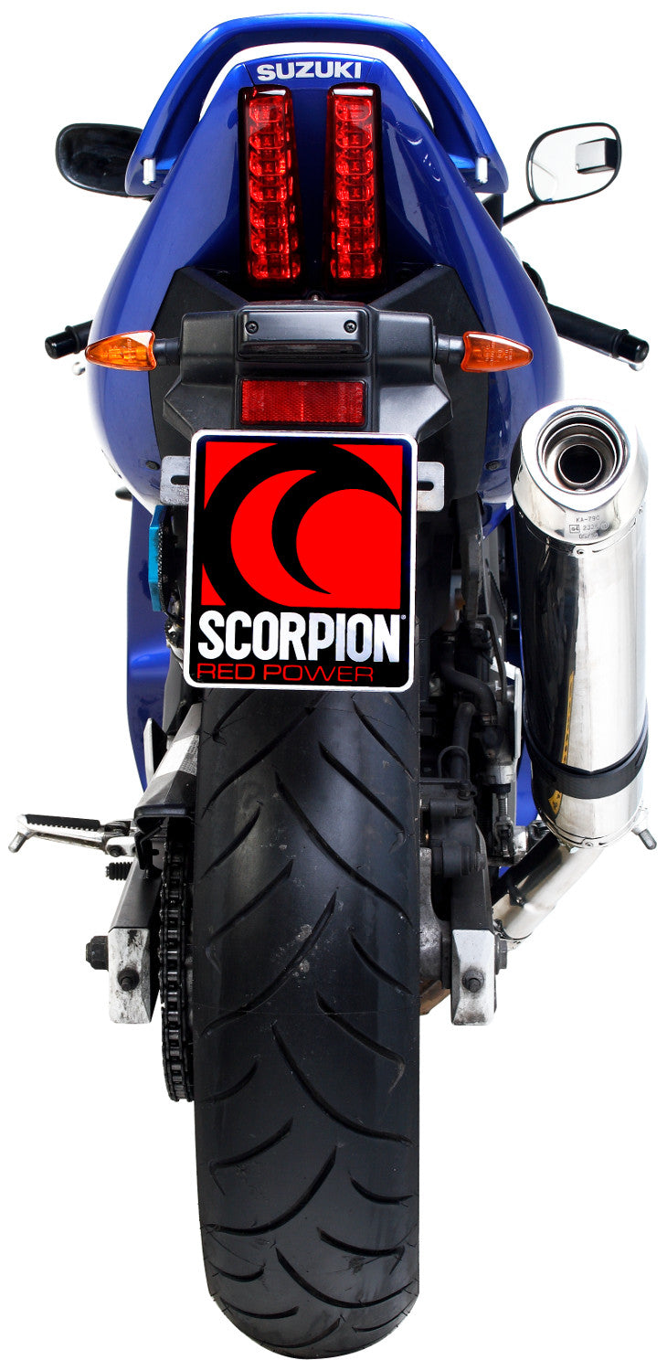 Suzuki SV650 Factory Oval Slip-on - Polished Stainless Steel Sleeve - Scorpion Exhaust