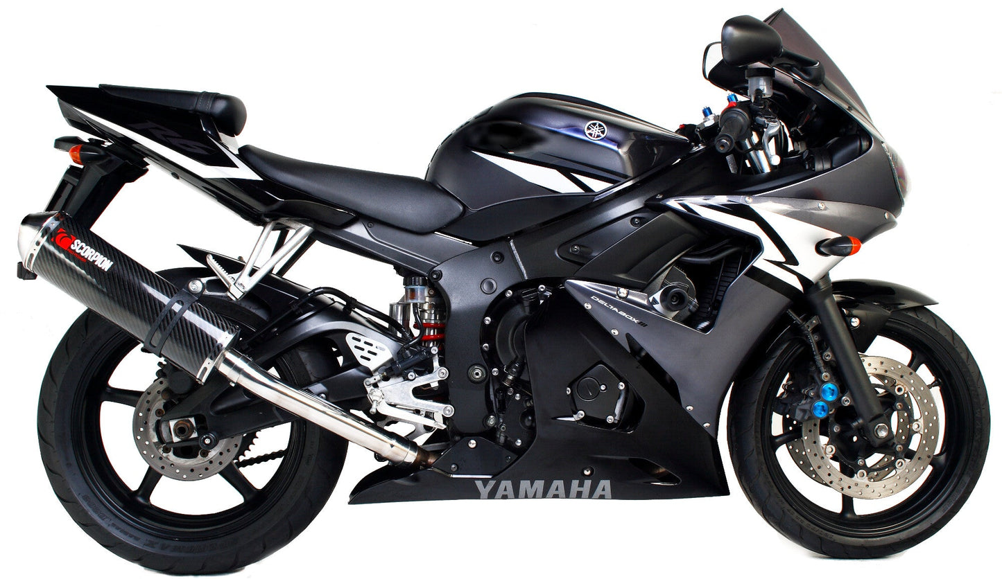 Yamaha YZF-R6 Factory Oval Slip-on - Carbon Fibre Sleeve - Scorpion Exhaust