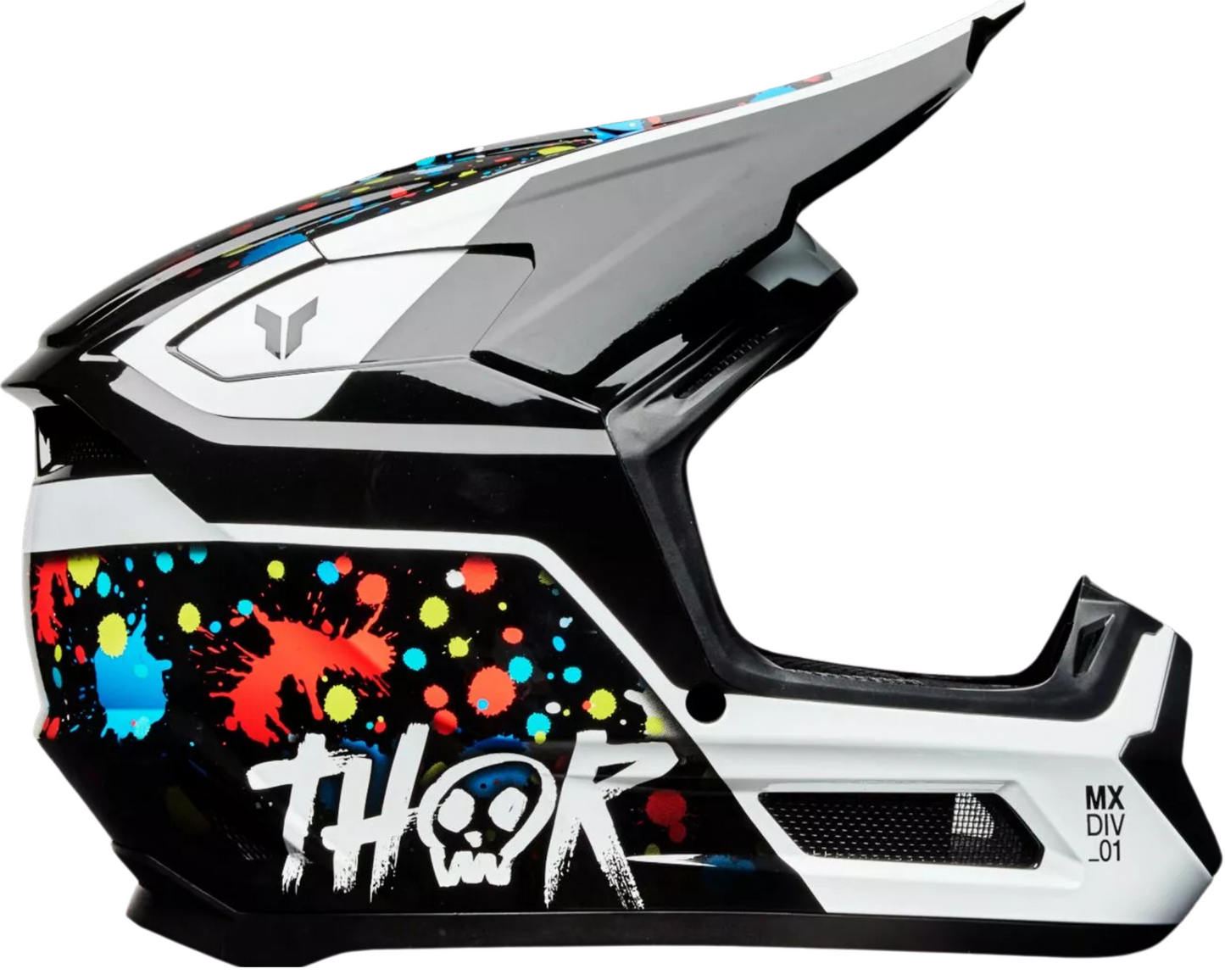 THOR Fleet Splat Helmet NEW 2025 Motocross Helmet YOUTH BLACK SPLAT