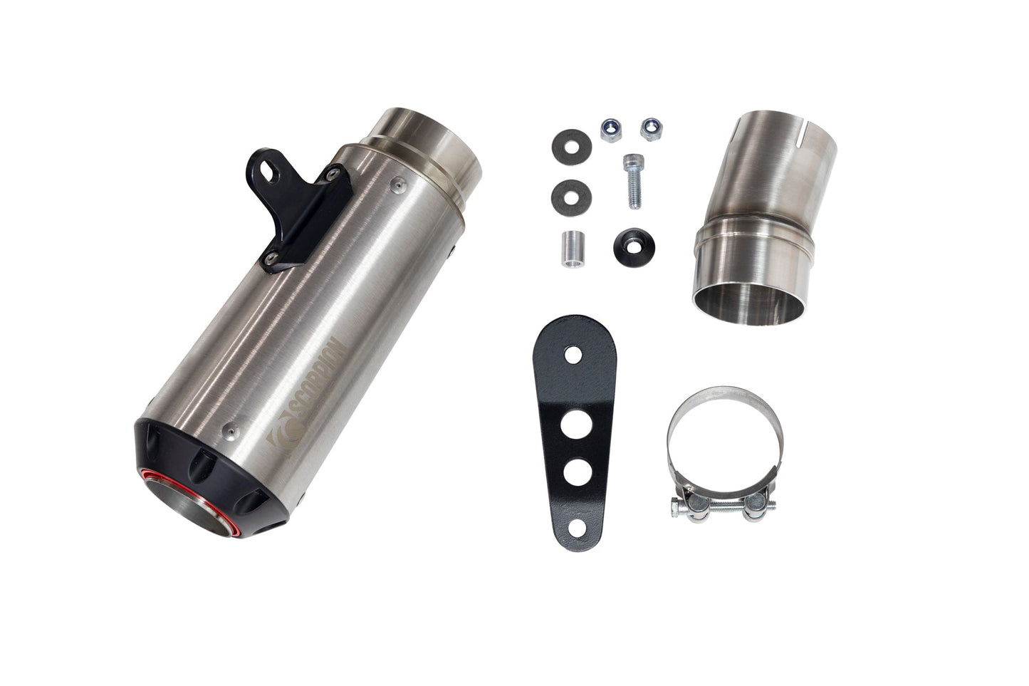 BMWM1000 R Red Power Slip-on - Brushed Stainless Steel Sleeve - Scorpion Exhaust