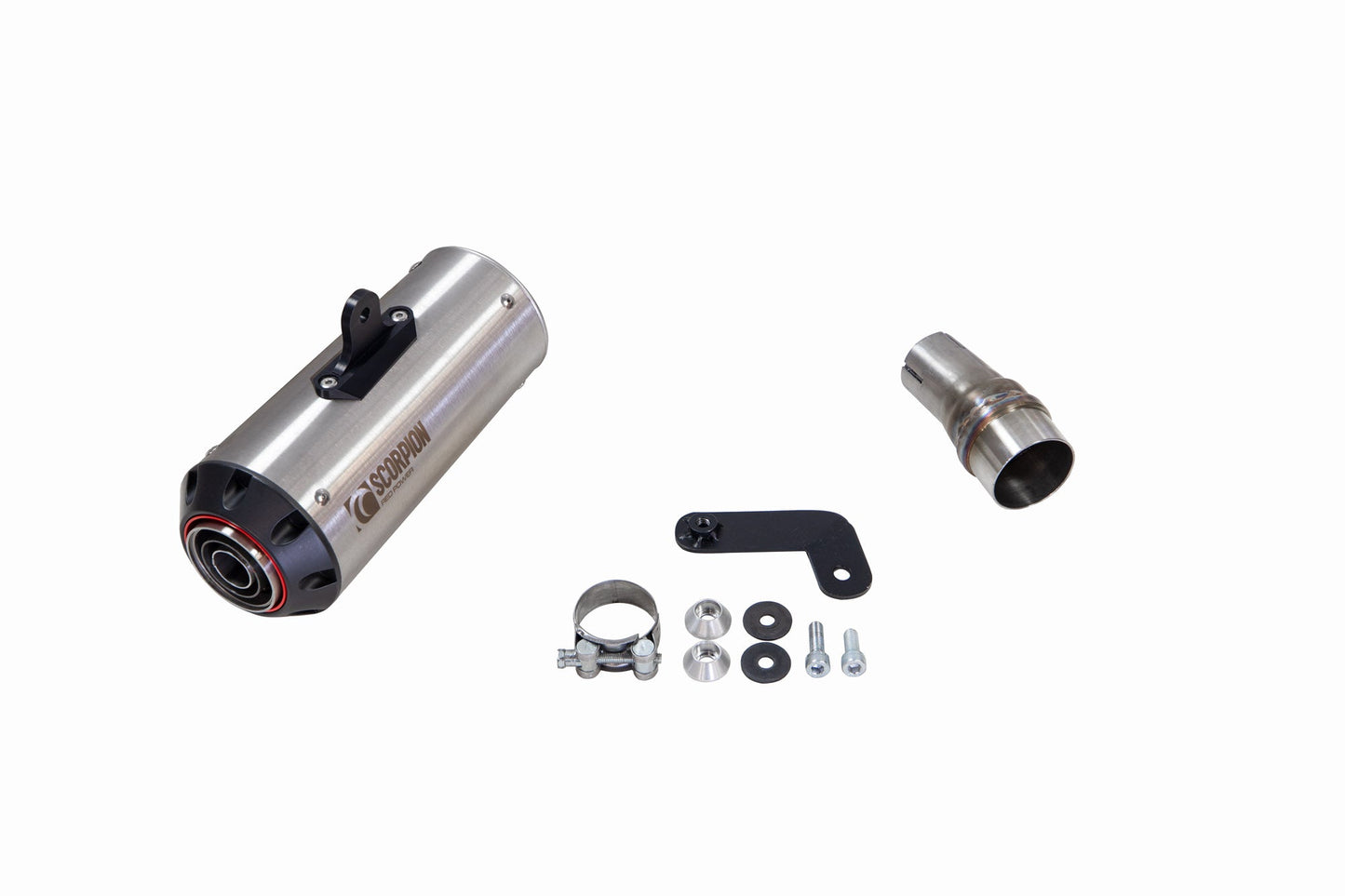 Bluroc Hero 125 Red Power Slip-on - Brushed Stainless Steel Sleeve - Scorpion Exhaust