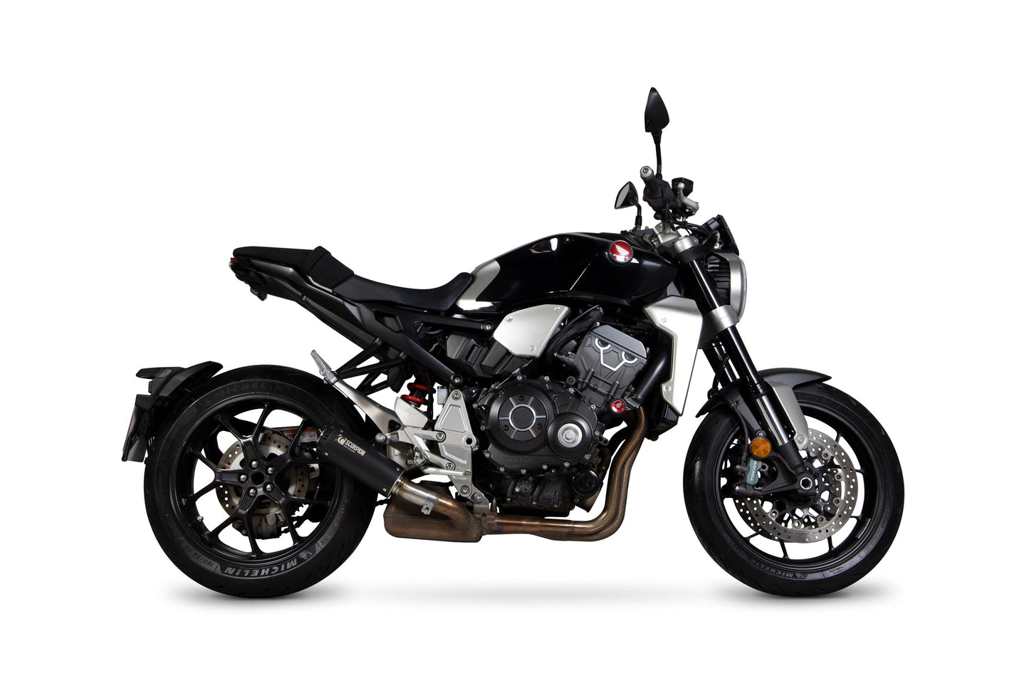 Honda CB1000 R Red Power Slip-on - Black Ceramic Coated Sleeve - Scorpion Exhaust