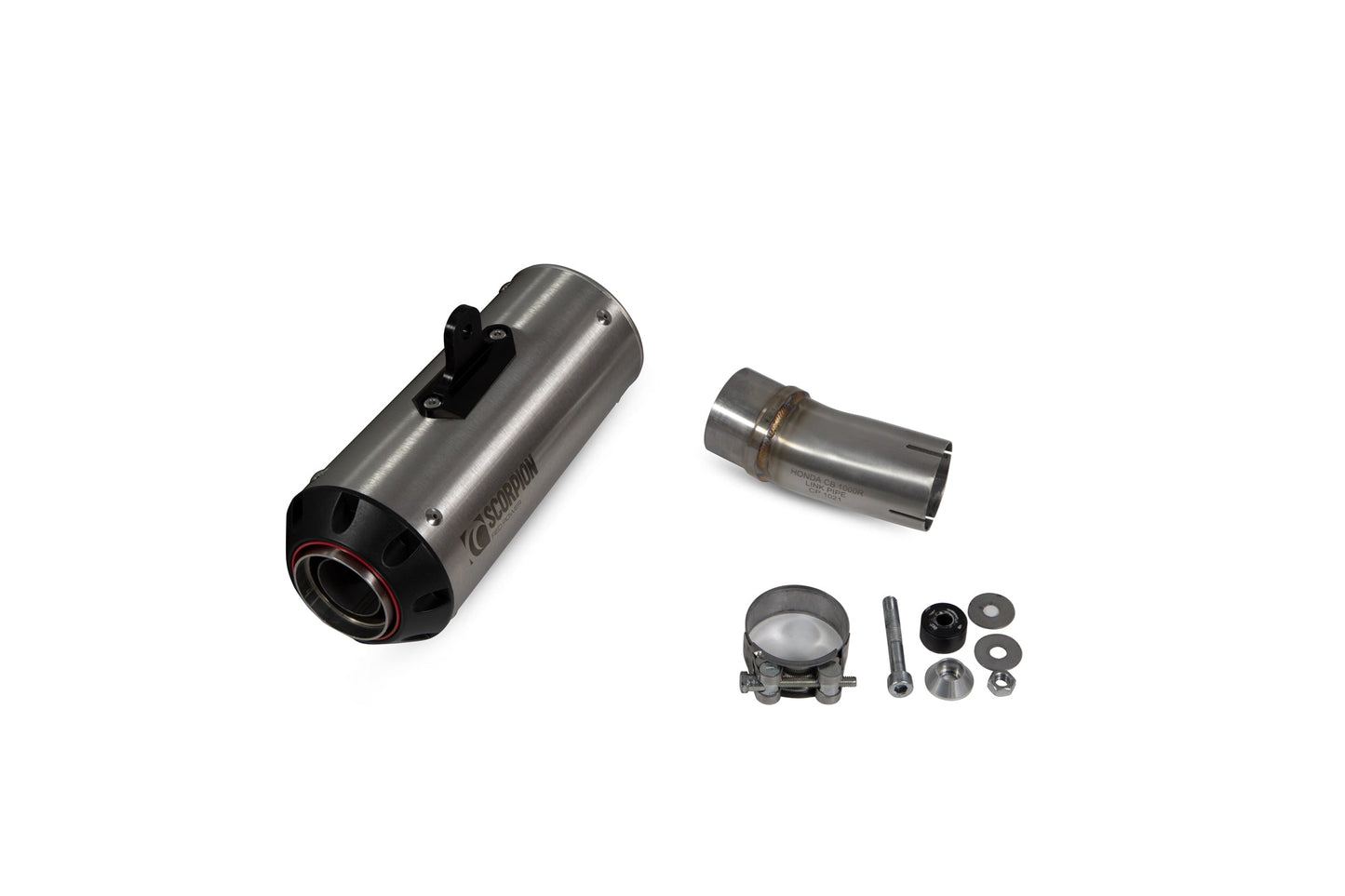 Honda CB1000 R Red Power Slip-on - Brushed Stainless Steel Sleeve - Scorpion Exhaust