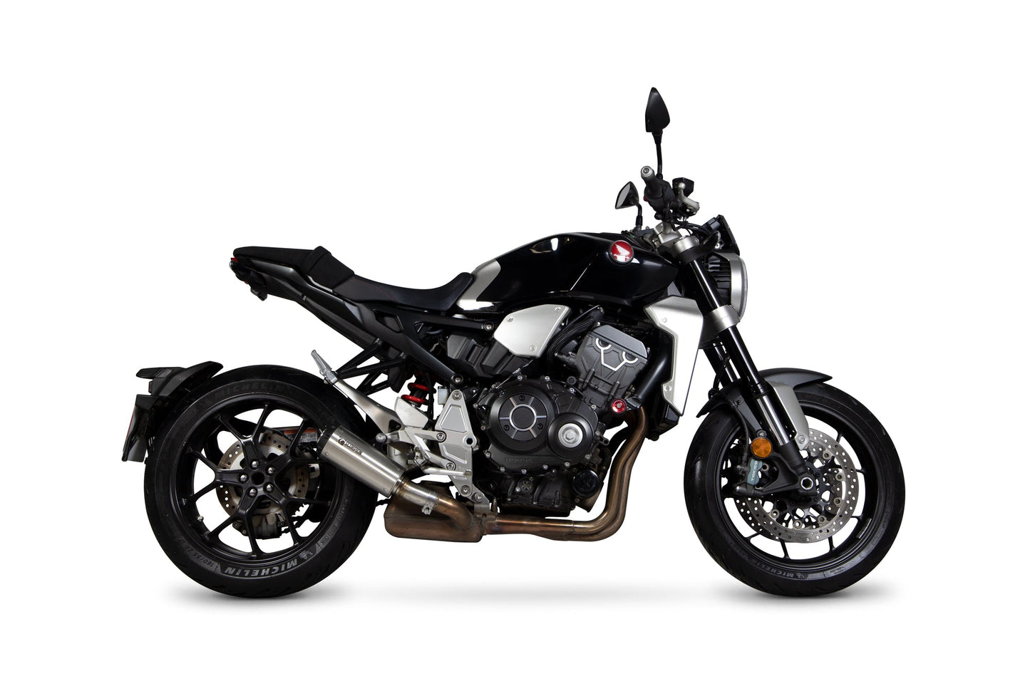 Honda CB1000 R Red Power Slip-on - Brushed Stainless Steel Sleeve - Scorpion Exhaust