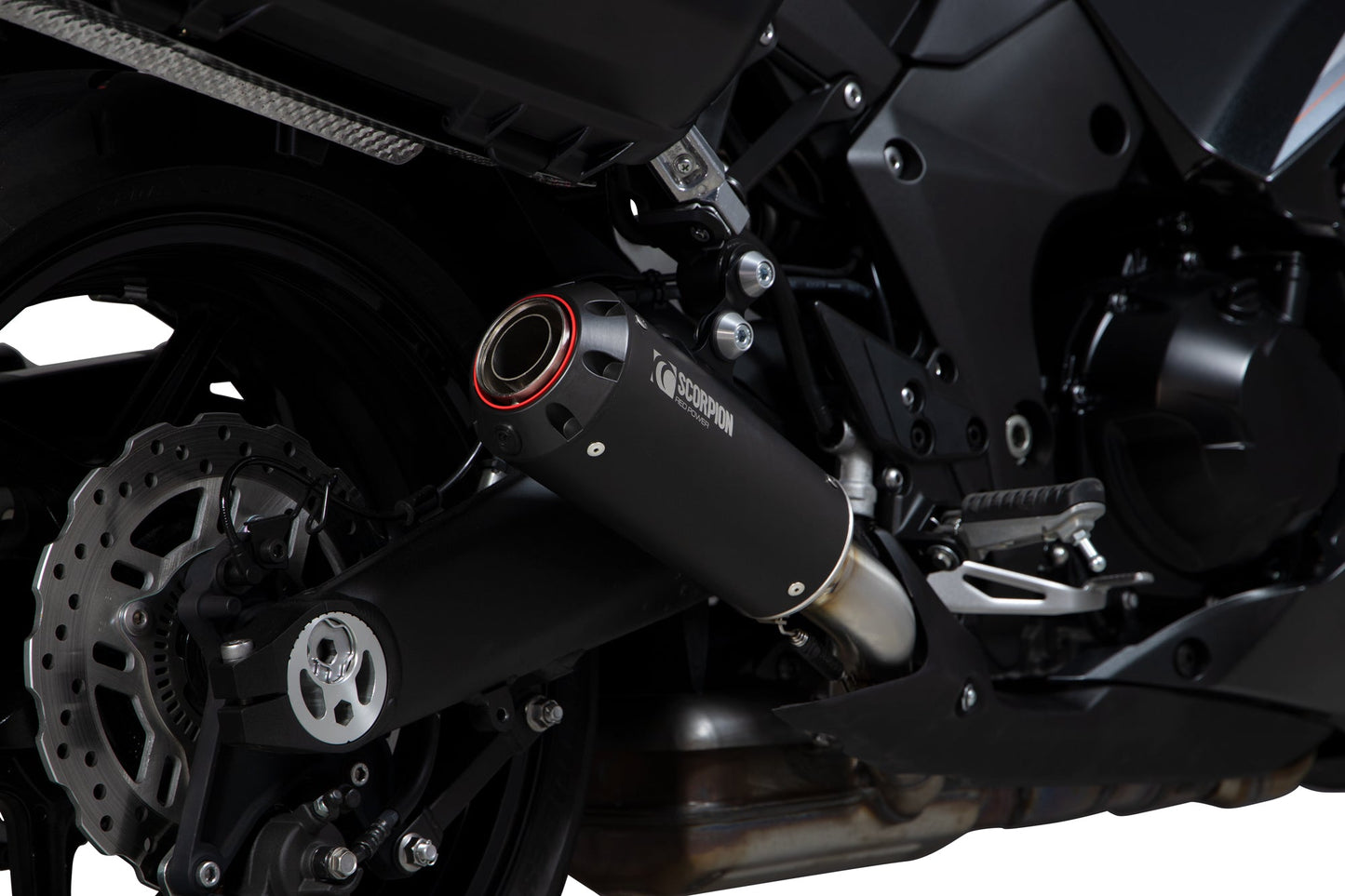 Kawasaki Z1000 SX Red Power Slip-on (Pair) - Black Ceramic Coated Sleeve - Scorpion Exhaust