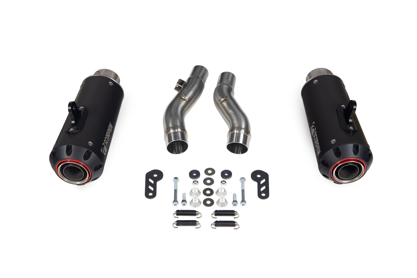 Kawasaki Z1000 SX Red Power Slip-on (Pair) - Black Ceramic Coated Sleeve - Scorpion Exhaust