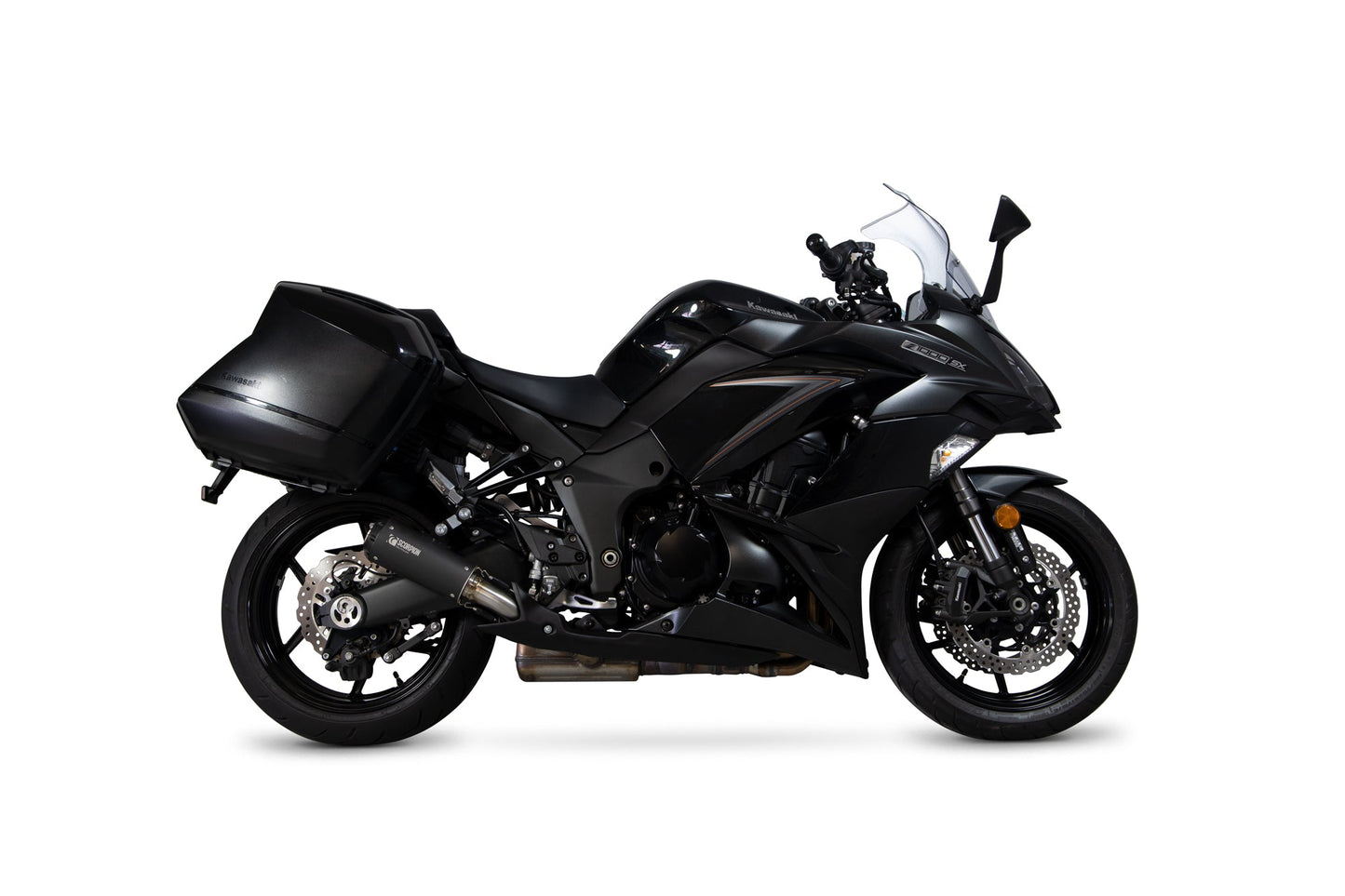 Kawasaki Z1000 SX Red Power Slip-on (Pair) - Black Ceramic Coated Sleeve - Scorpion Exhaust