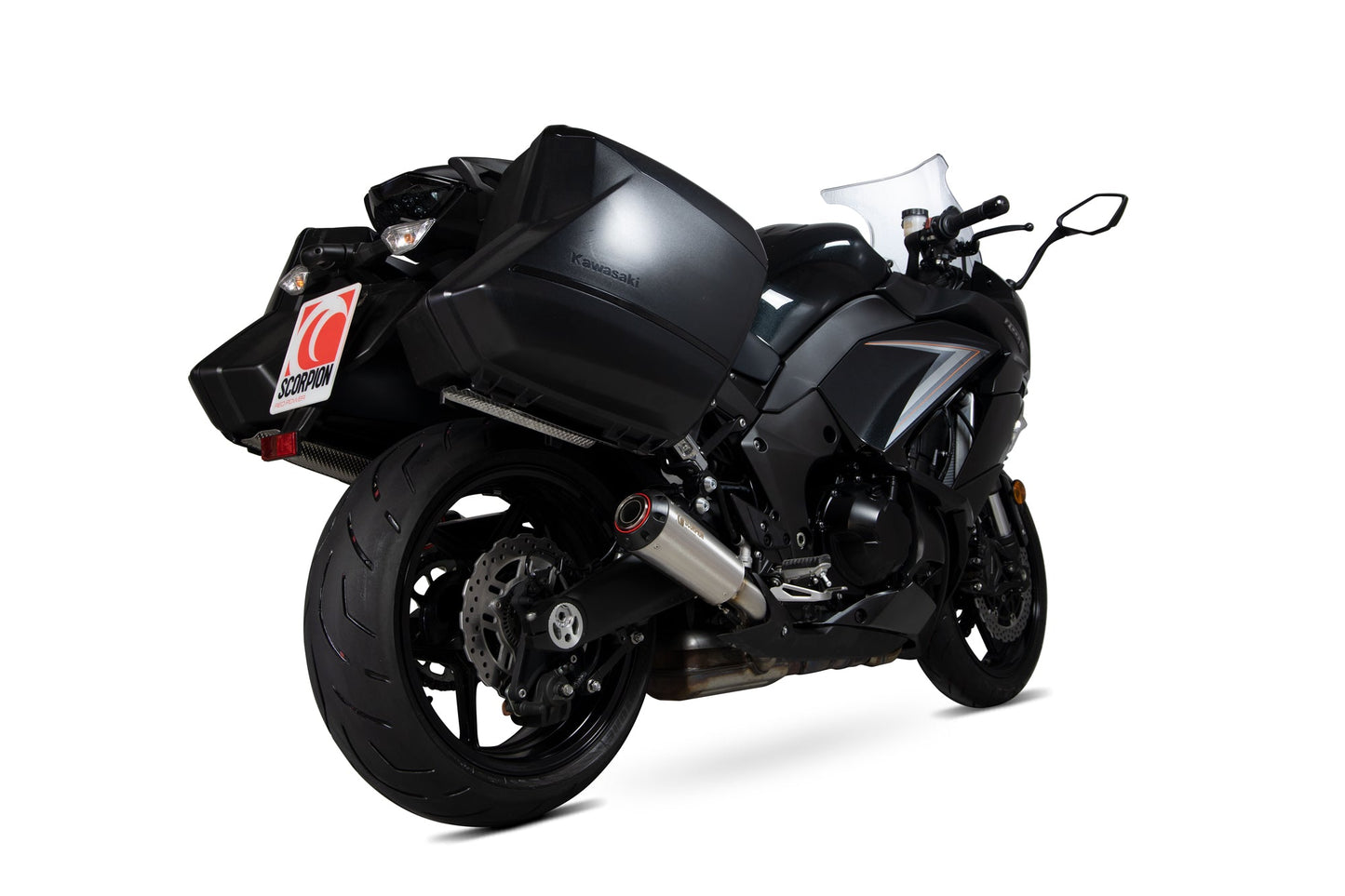 Kawasaki Z1000 SX Red Power Slip-on (Pair) - Brushed Stainless Steel Sleeve - Scorpion Exhaust