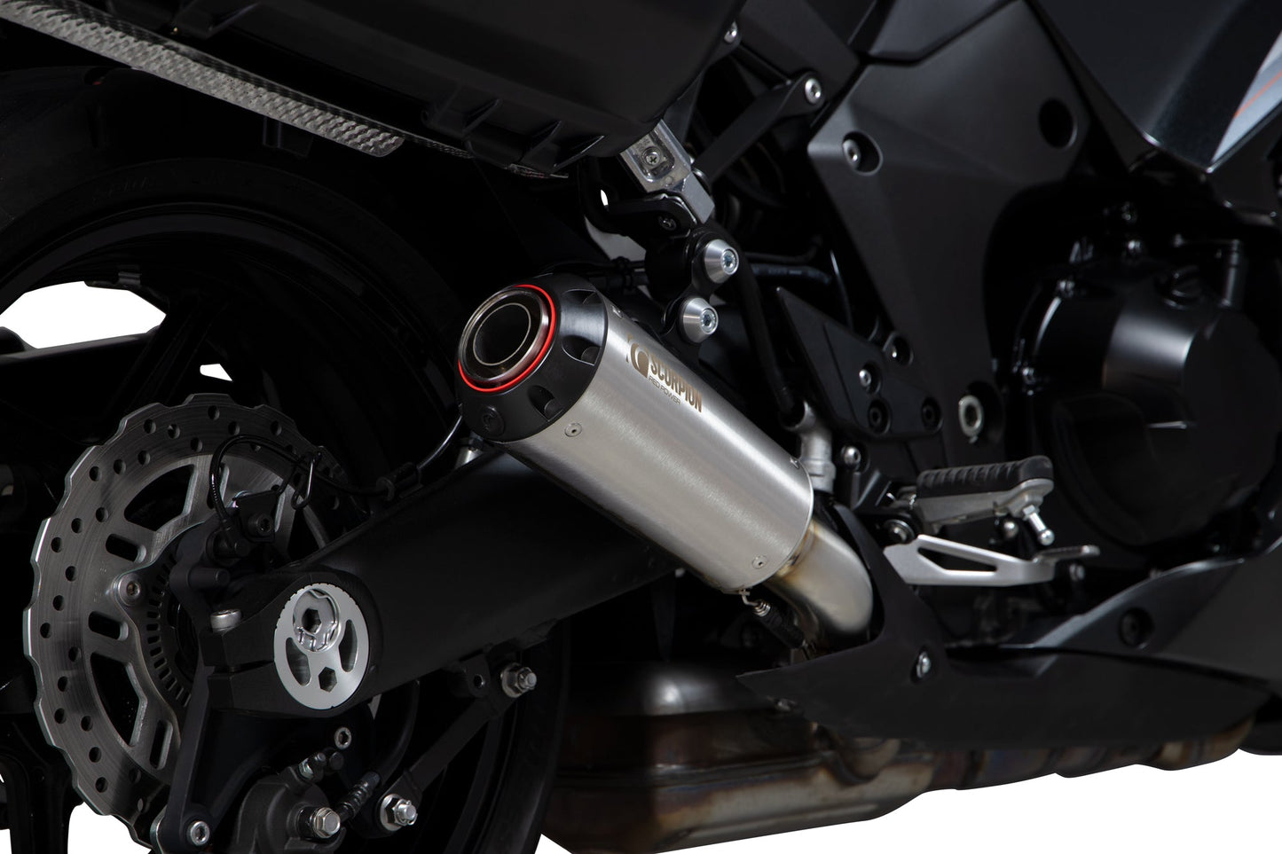Kawasaki Z1000 SX Red Power Slip-on (Pair) - Brushed Stainless Steel Sleeve - Scorpion Exhaust