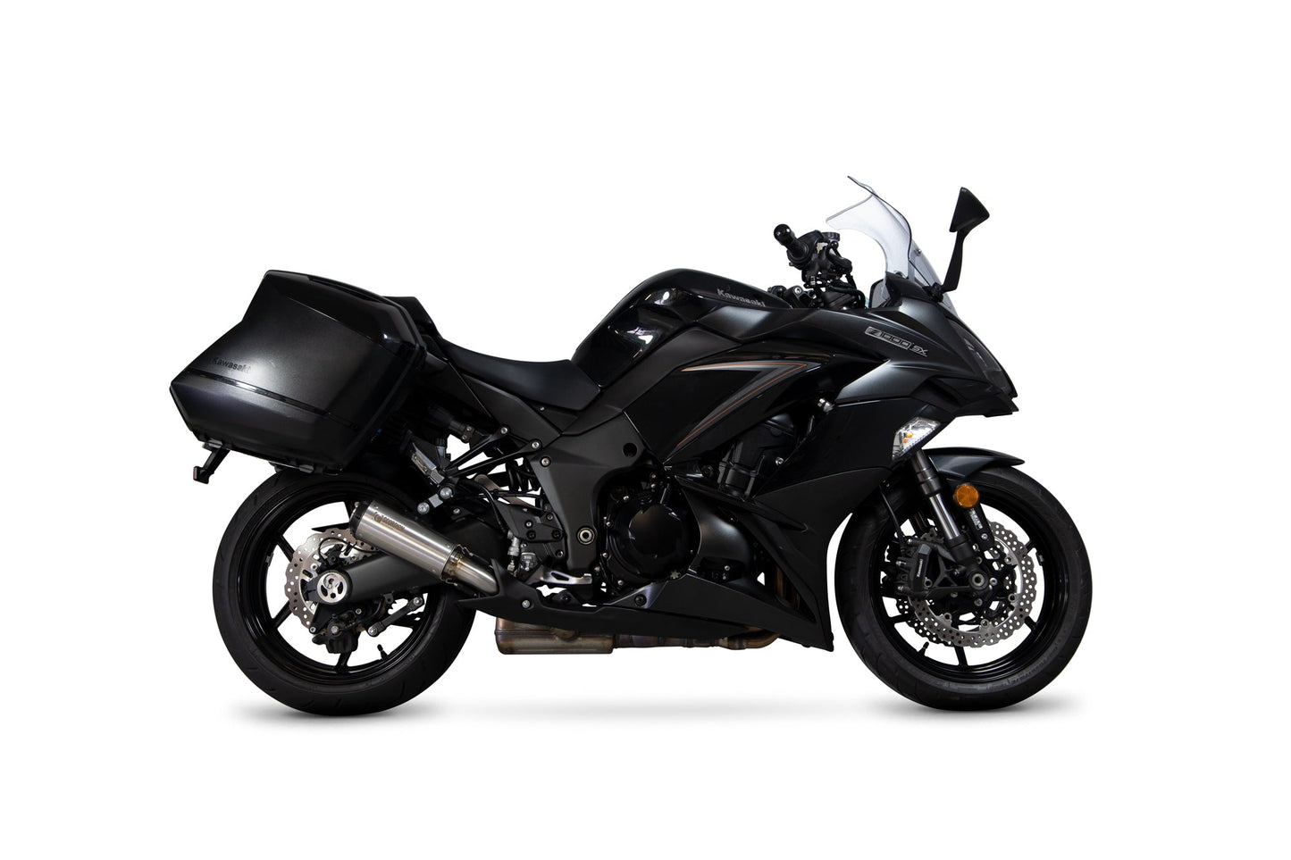 Kawasaki Z1000 SX Red Power Slip-on (Pair) - Brushed Stainless Steel Sleeve - Scorpion Exhaust