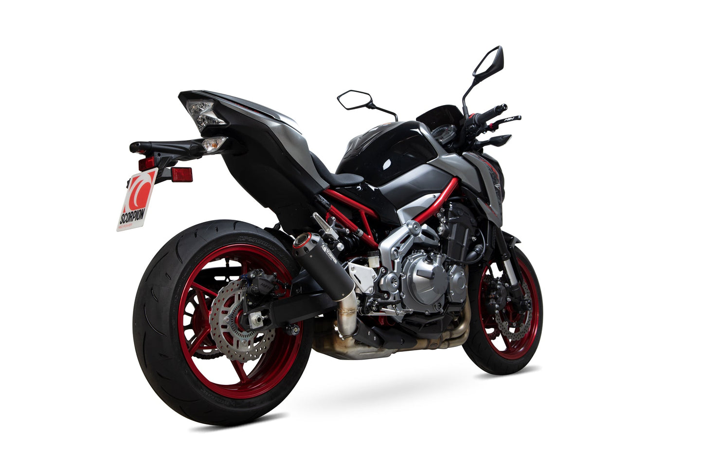 Kawasaki Z900 Red Power Slip-on - Black Ceramic Coated Sleeve - Scorpion Exhaust