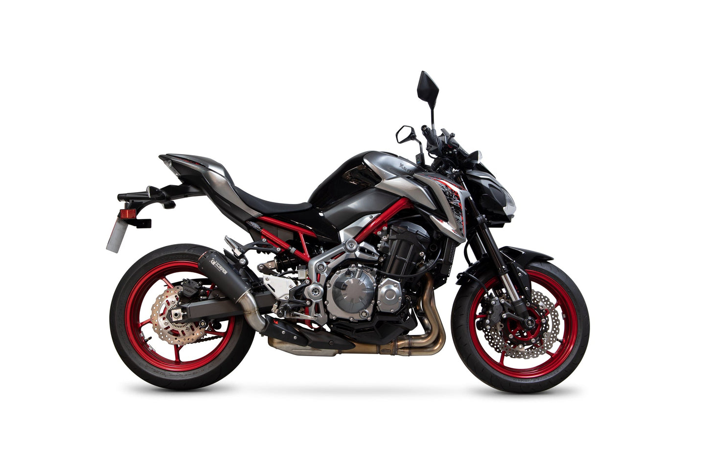 Kawasaki Z900 Red Power Slip-on - Black Ceramic Coated Sleeve - Scorpion Exhaust