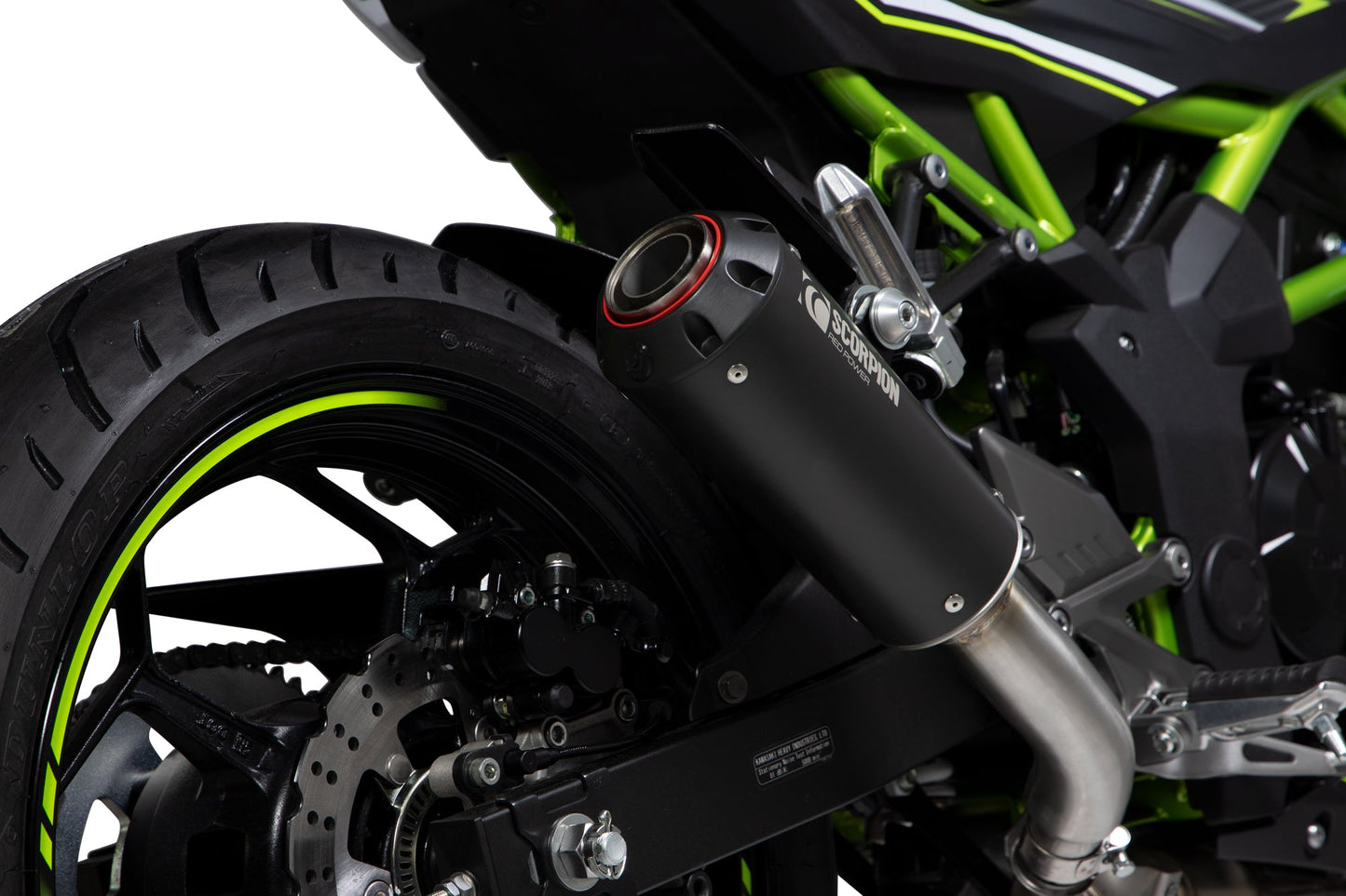 Kawasaki Z125 Red Power Slip-on - Black Ceramic Coated Sleeve - Scorpion Exhaust