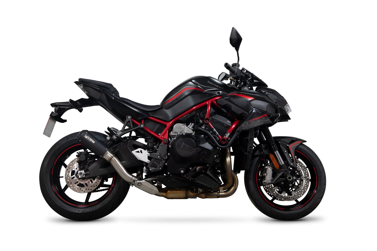Kawasaki Z H2 Red Power Slip-on - Black Ceramic Coated Sleeve - Scorpion Exhaust