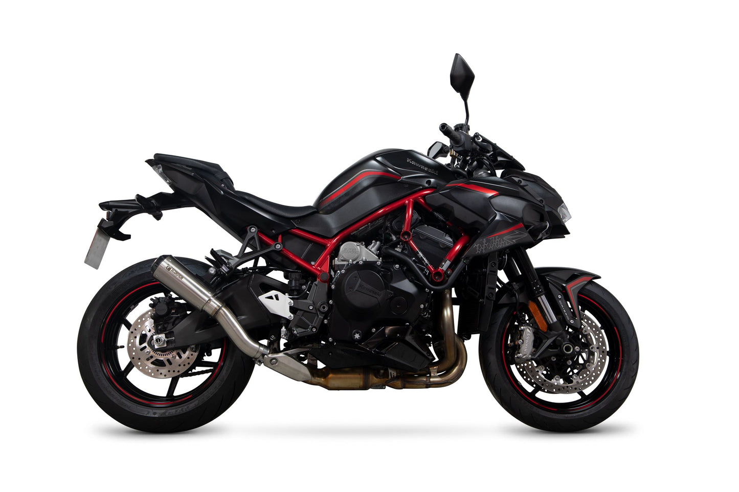 Kawasaki Z H2 Red Power Slip-on - Brushed Stainless Steel Sleeve - Scorpion Exhaust