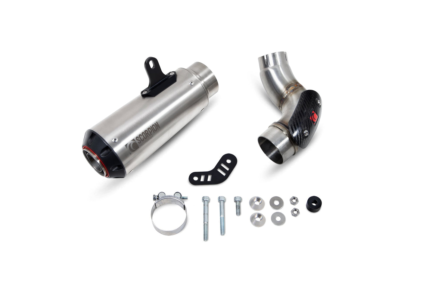 Kawasaki Ninja 1000 SX Red Power Slip-on - Brushed Stainless Steel Sleeve. Fits with panniers - Scorpion Exhaust
