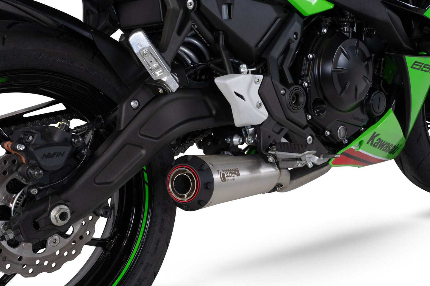 Kawasaki Ninja 650 Red Power Full System - Stainless Steel Sleeve - Scorpion Exhaust